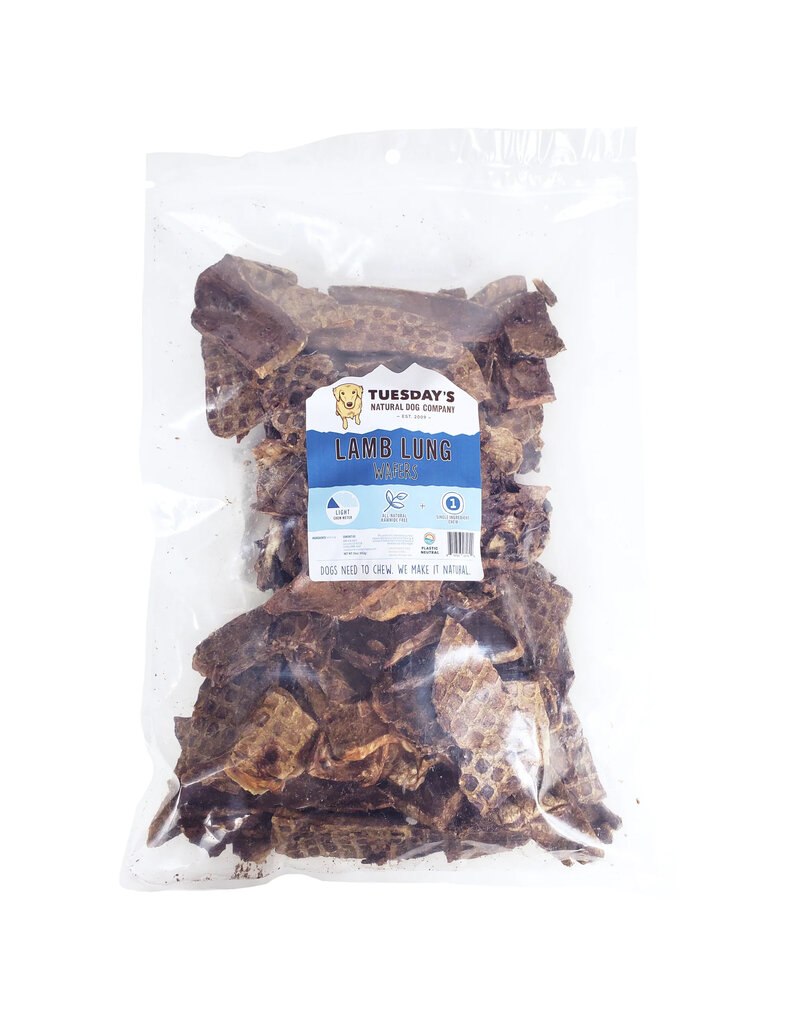 Tuesday's Natural Dog Company Tuesday's Natural Dog Company Treats | Lamb Lung Wafers 16 oz