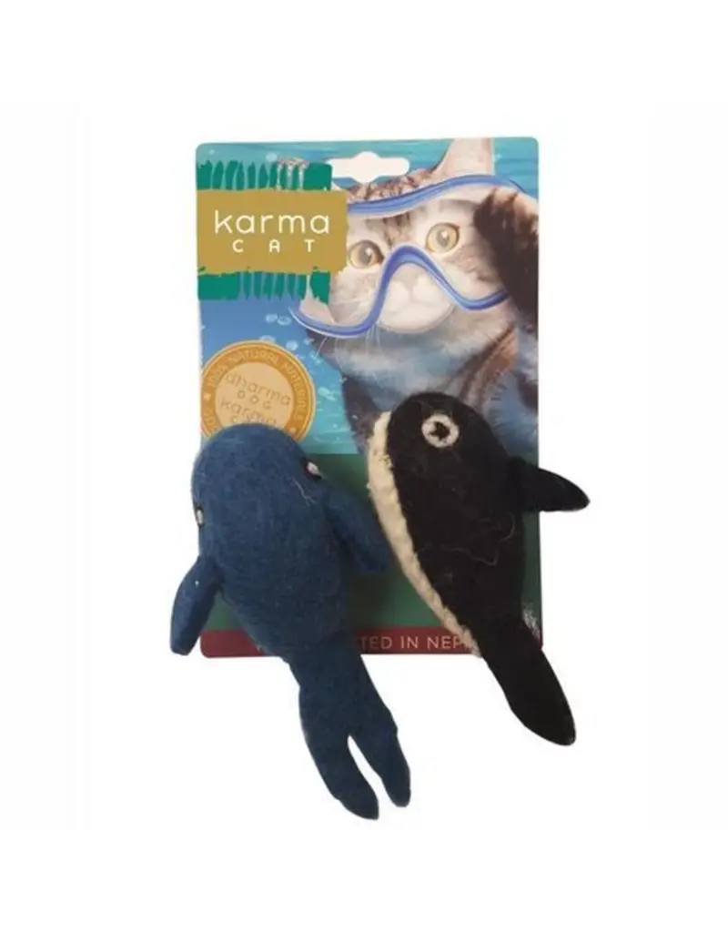 Distinctly Himalayan Distinctly Himalayan Cat Toy | Wool Whale & Orca 2 Pack