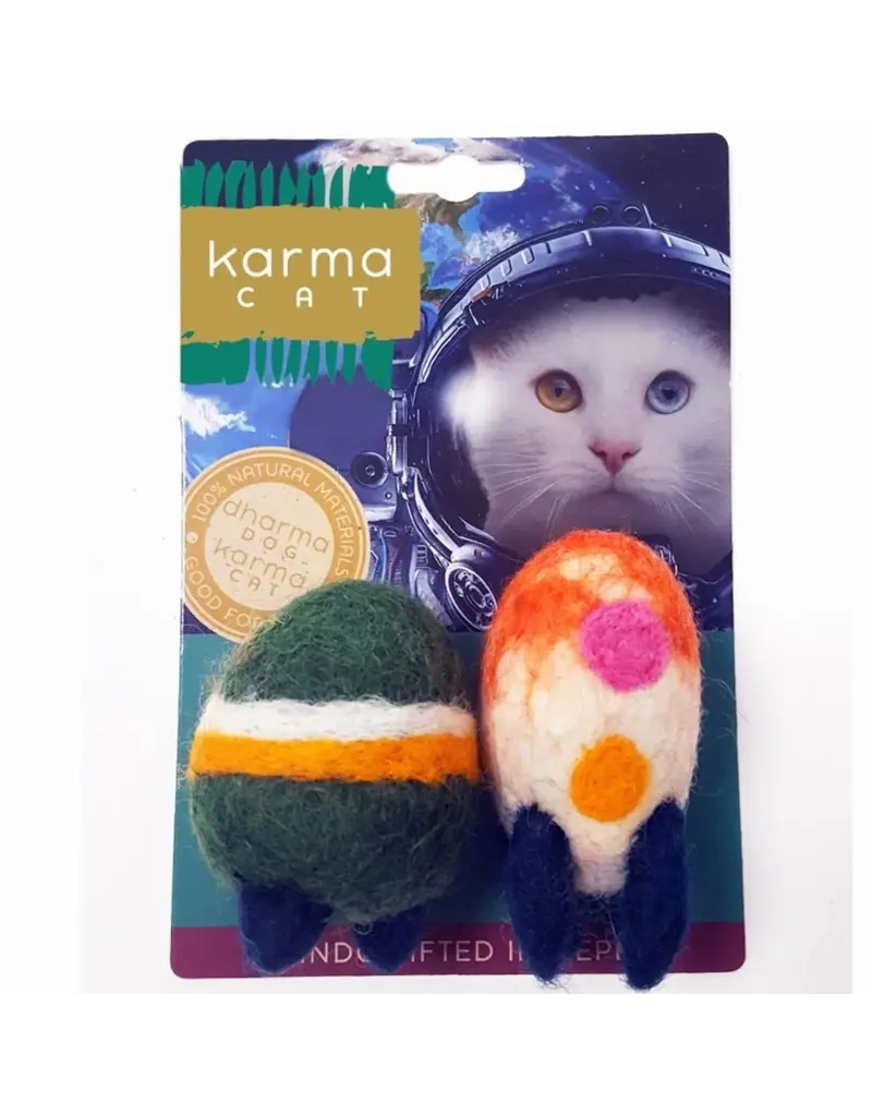 Distinctly Himalayan Distinctly Himalayan Cat Toy | Wool Space Ship & Rocket 2 Pack