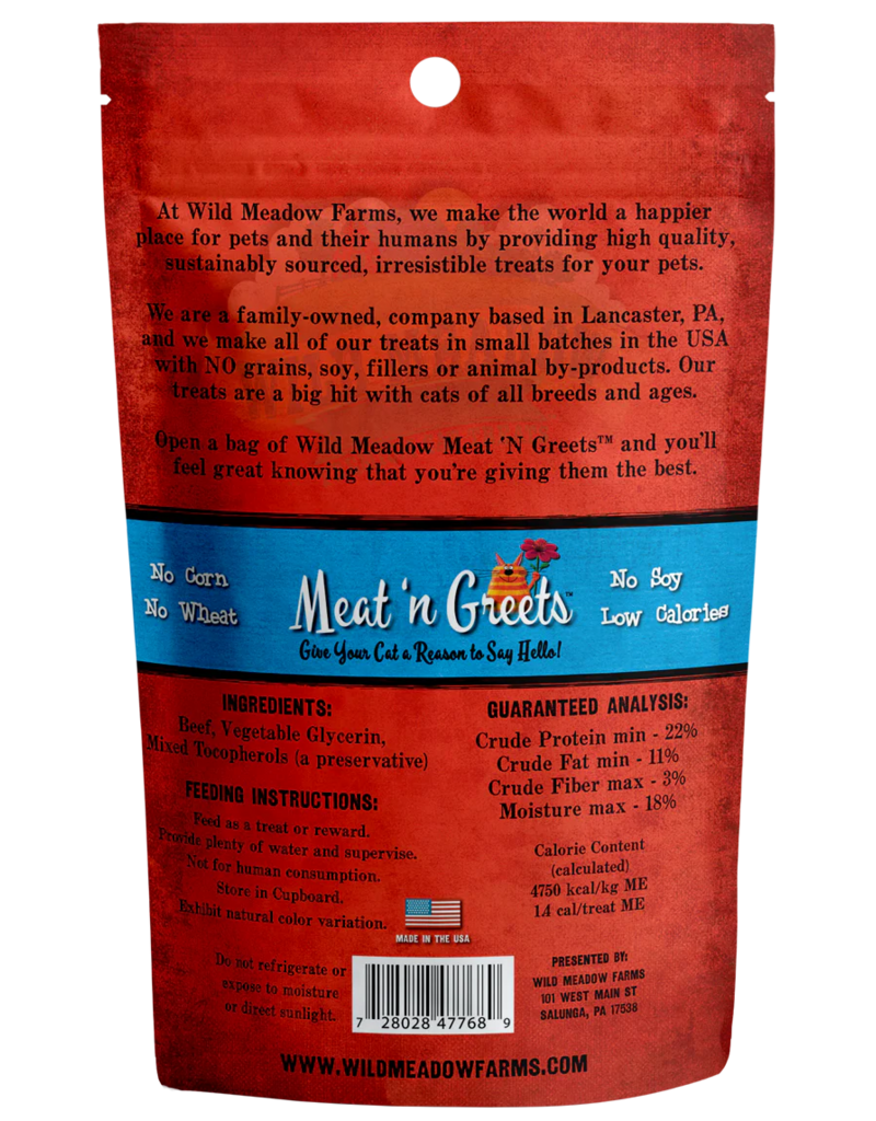 Wild Meadow Farms Wild Meadow Farms Cat Treats | Beef Jerky Meet n Greets  2 oz