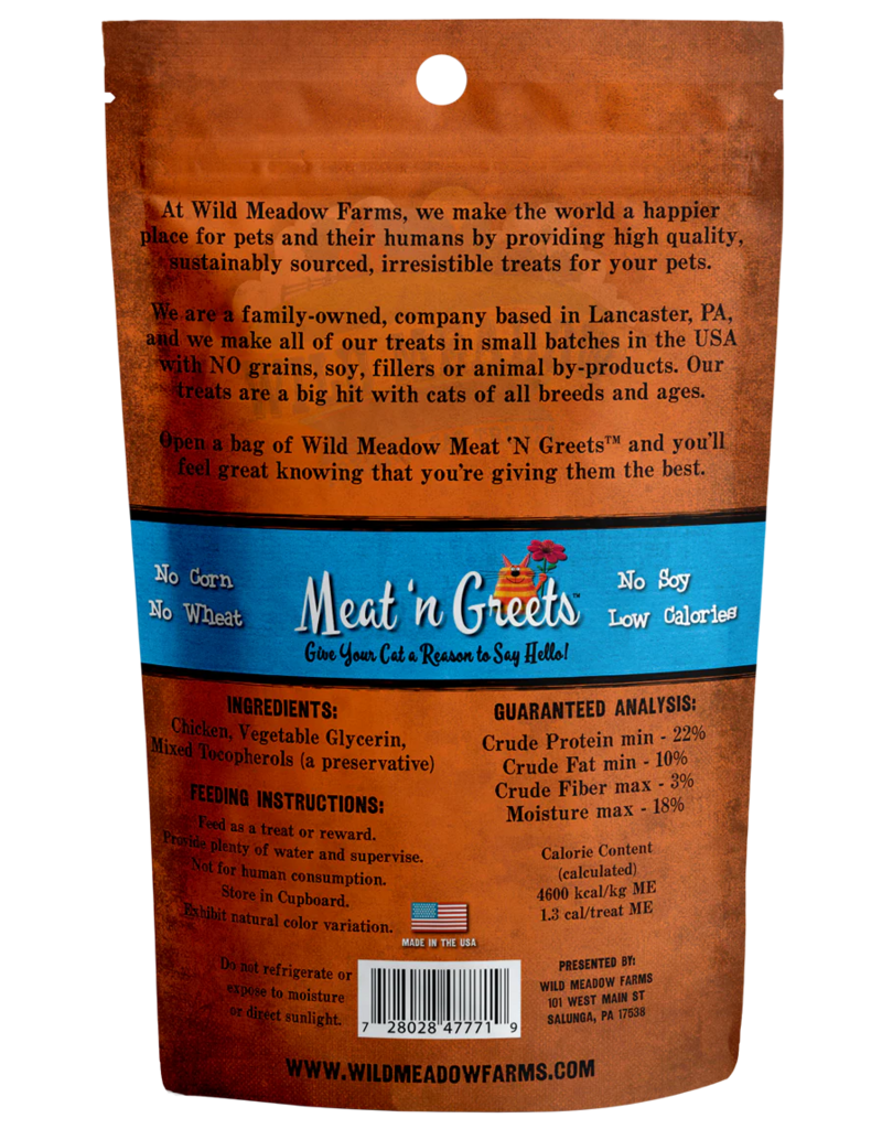 Wild Meadow Farms Wild Meadow Farms Cat Treats | Chicken Jerky Meet n Greets  2 oz