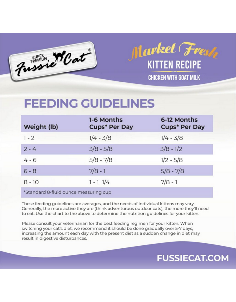 Fussie Cat Fussie Cat Dry Kibble | Market Fresh Kitten Chicken Recipe w/ Goat Milk 3.5 lb