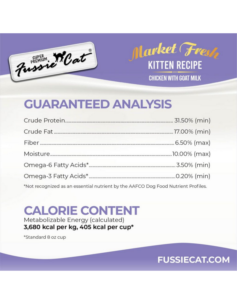 Fussie Cat Fussie Cat Dry Kibble | Market Fresh Kitten Chicken Recipe w/ Goat Milk 3.5 lb