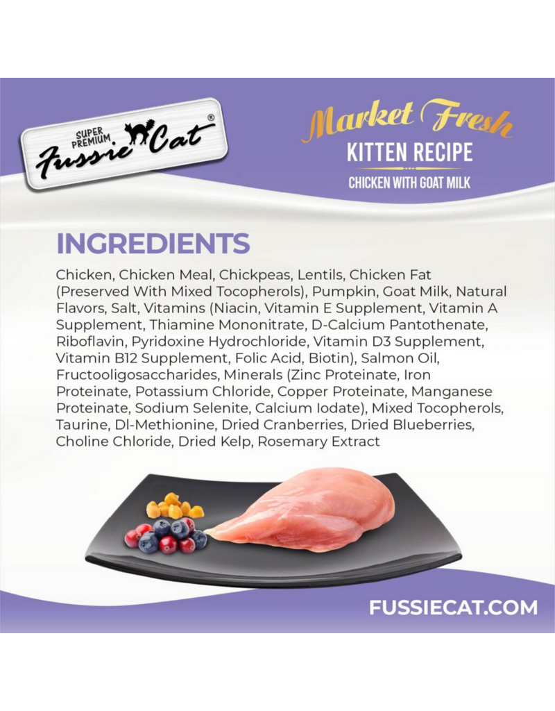 Fussie Cat Fussie Cat Dry Kibble | Market Fresh Kitten Chicken Recipe w/ Goat Milk 3.5 lb