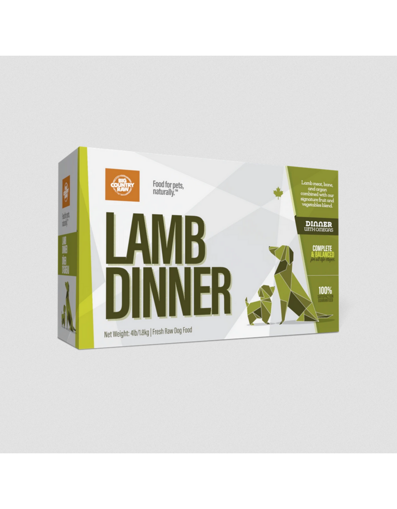 Big Country Raw Big Country Raw Dog Food | Lamb Dinner 4 lb (*Frozen Products for Local Delivery or In-Store Pickup Only. *)