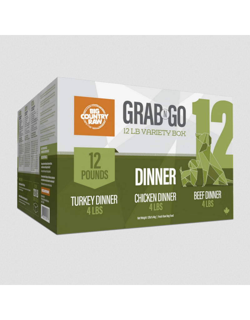Big Country Raw Big Country Raw Dog Food | Dinner Grab N Go Variety Box 12 lb (*Frozen Products for Local Delivery or In-Store Pickup Only. *)