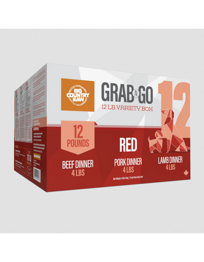 Big Country Raw Big Country Raw Dog Food | Red Grab N Go Variety Box 12 lb (*Frozen Products for Local Delivery or In-Store Pickup Only. *)