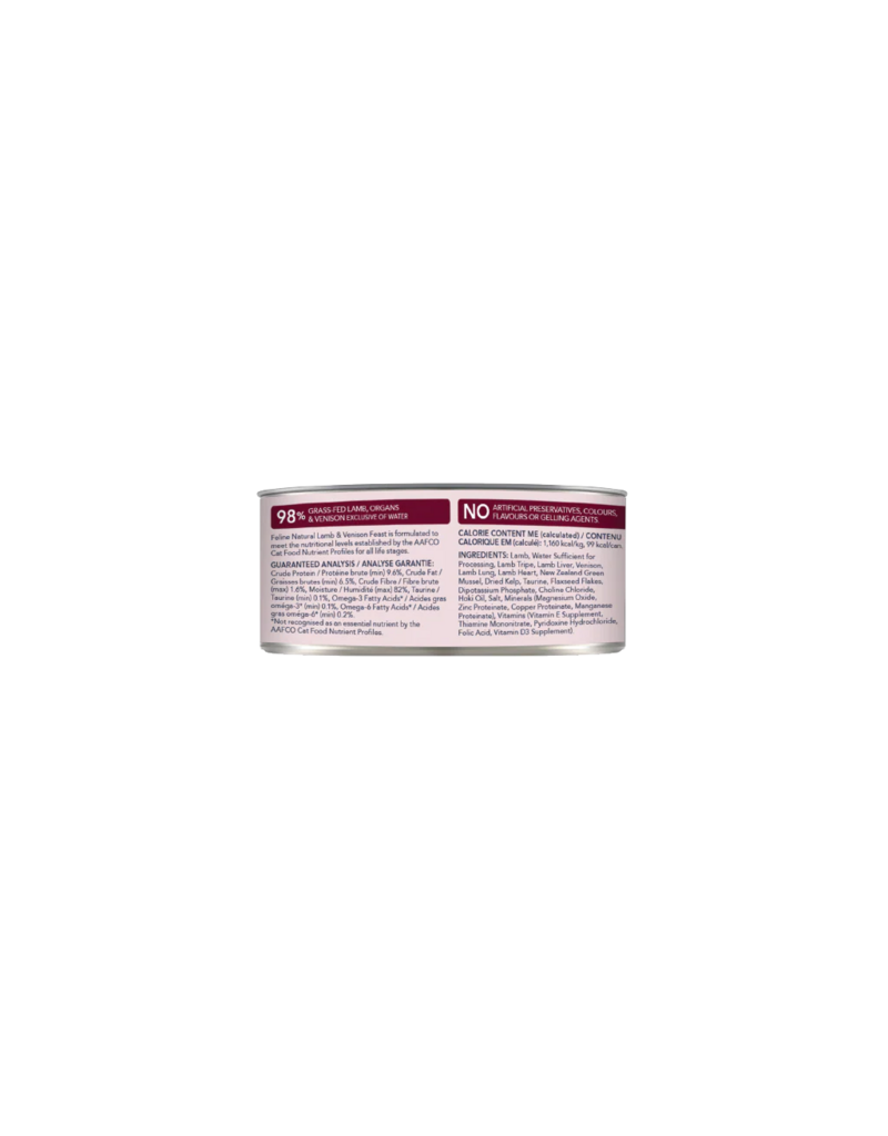 Feline Natural Feline Natural Canned Cat Food | Lamb & Venison Feast 3 oz CASE/24