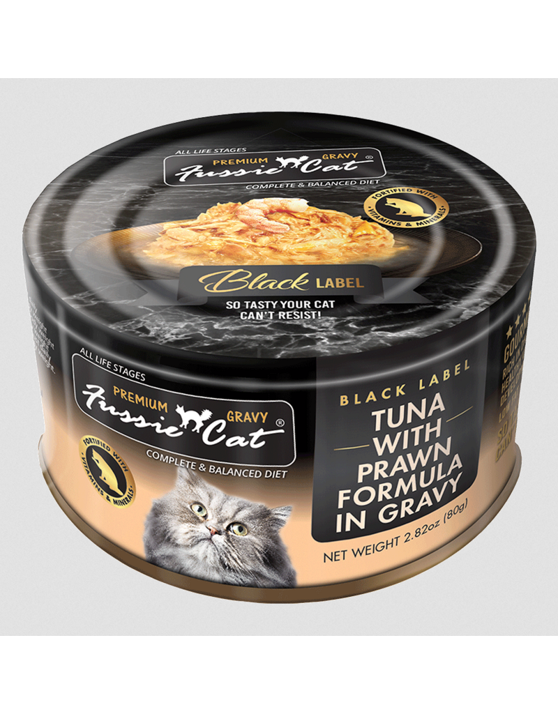 Fussie Cat Fussie Cat Canned Cat Food | Black Label Tuna with Prawn in Gravy 2.82 oz single