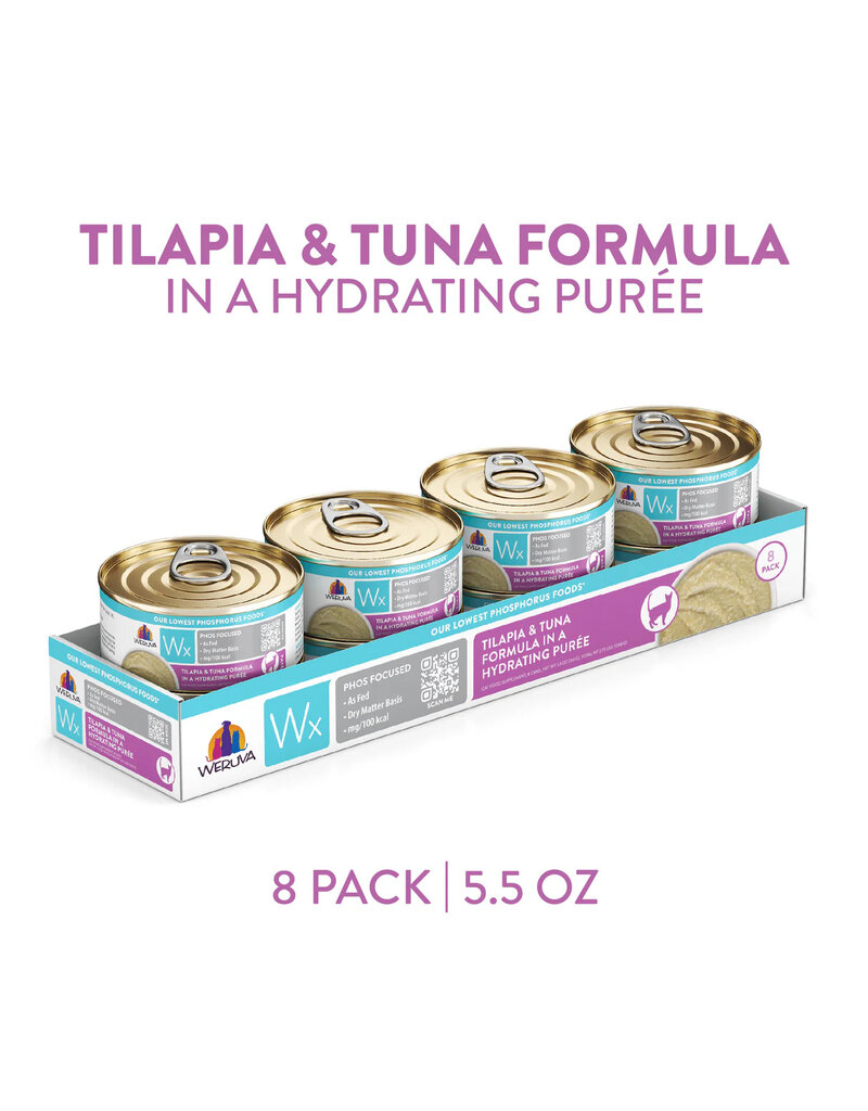 Weruva Weruva Wx Canned Cat Food | Tilapia & Tuna Hydrating Puree Formula 5.5 oz CASE/8