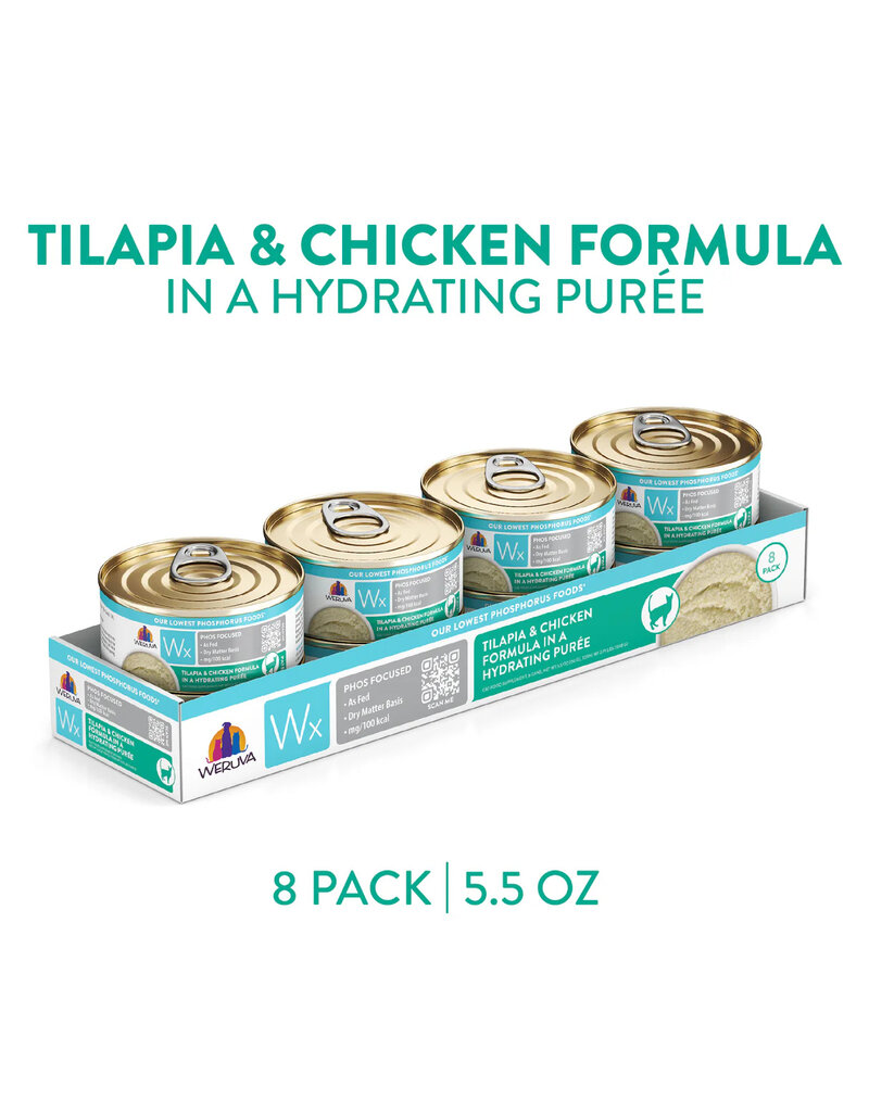 Weruva Weruva Wx Canned Cat Food | Tilapia & Chicken Hydrating Puree Formula 5.5 oz CASE/8