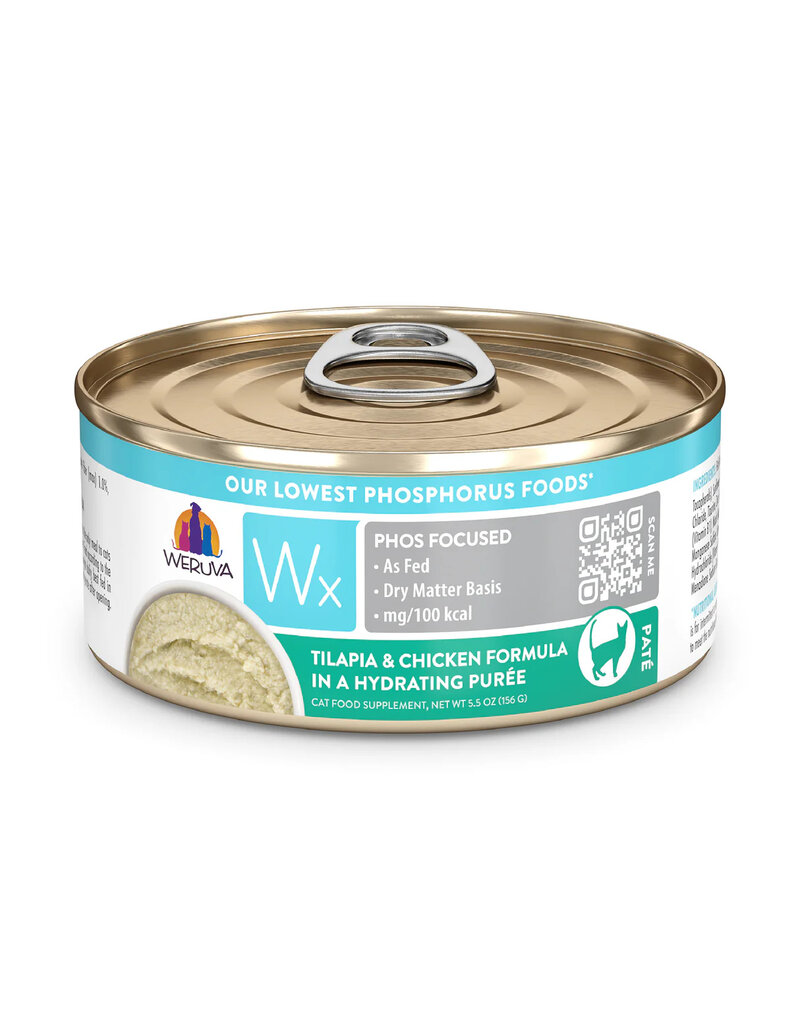 Weruva Weruva Wx Canned Cat Food | Tilapia & Chicken Hydrating Puree Formula 5.5 oz CASE/8