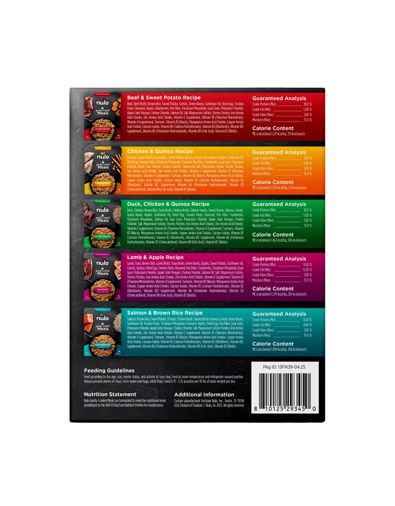 Nulo Nulo Dog Gently Cooked Pouch | Variety Pack 9 oz 5 Count