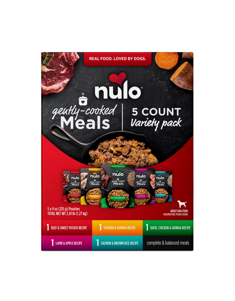 Nulo Nulo Dog Gently Cooked Pouch | Variety Pack 9 oz 5 Count
