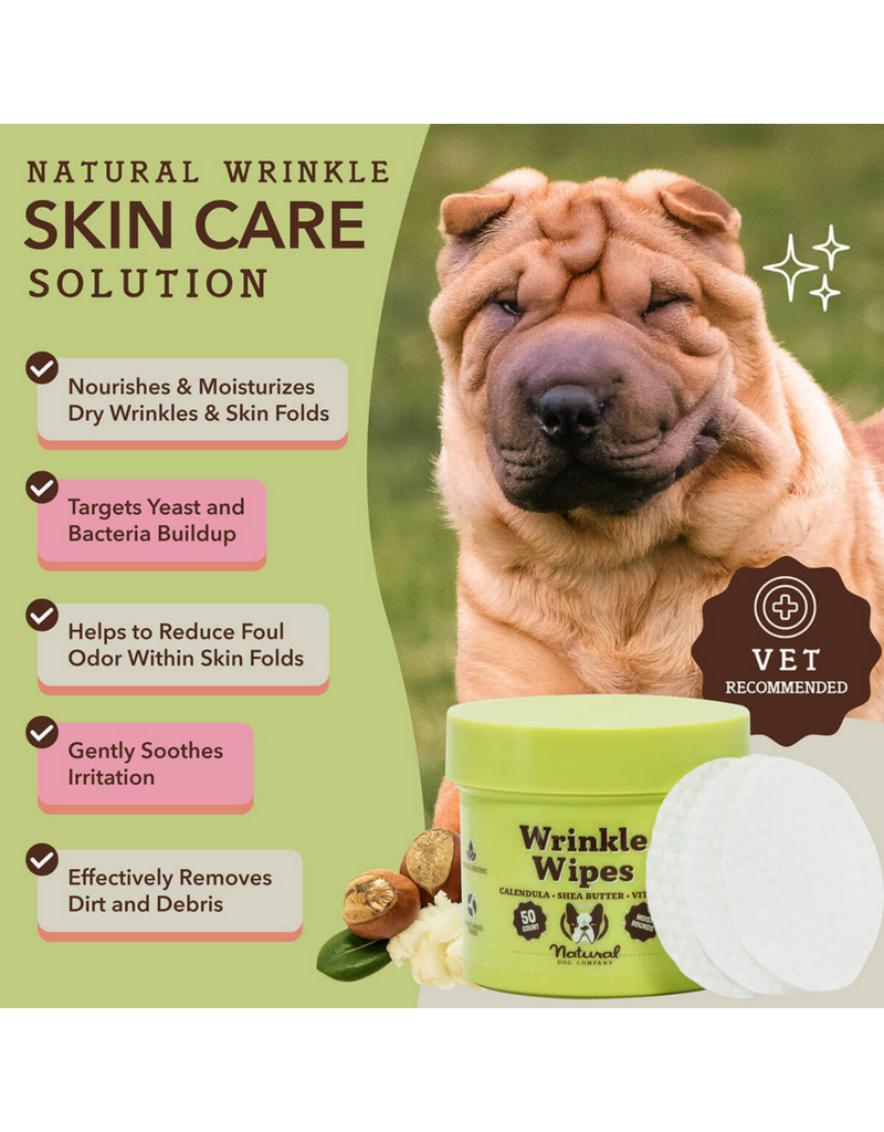Natural Dog Company Natural Dog Company | Wrinkle Wipes 100 Ct