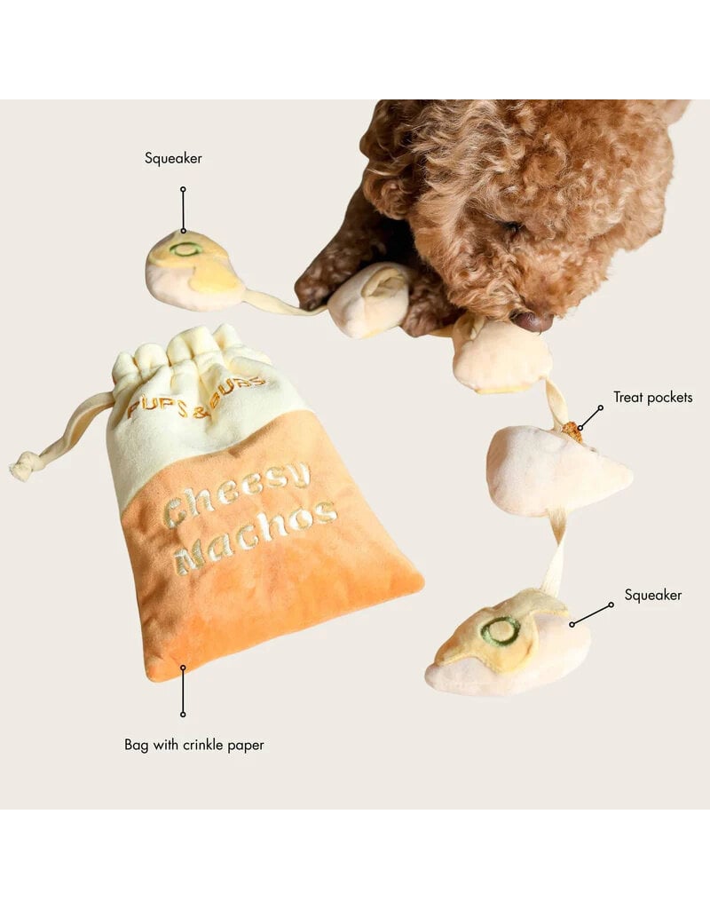 Pups & Bubs Pups & Bubs Plush Dog Toy | Snuffle Cheesy Nachos
