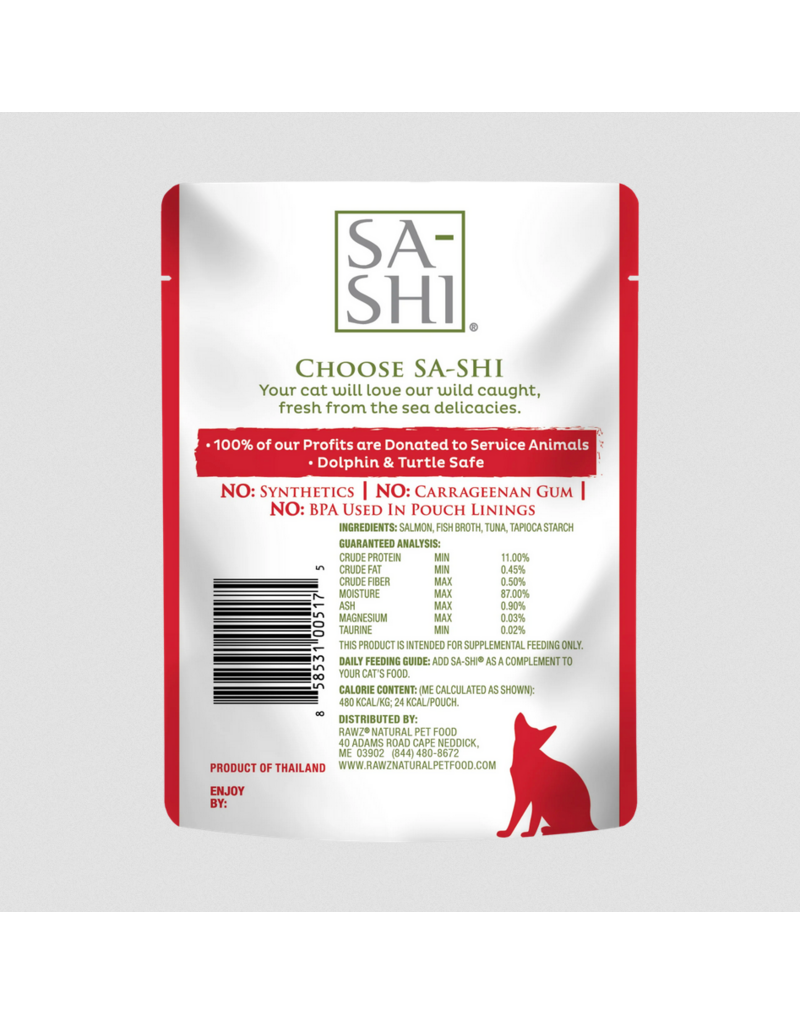 RAWZ RAWZ Sa-Shi Cat Pouch Topper | Salmon & Aku Tuna in Broth 1.76 oz single