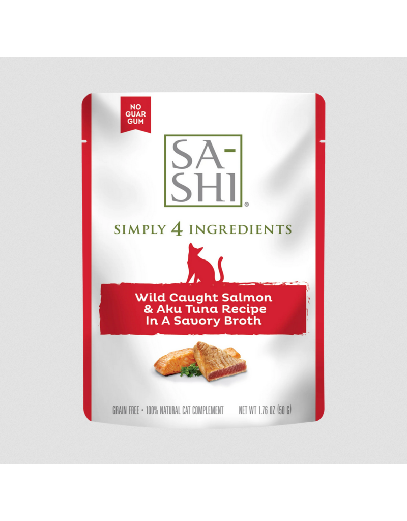 RAWZ RAWZ Sa-Shi Cat Pouch Topper | Salmon & Aku Tuna in Broth 1.76 oz single
