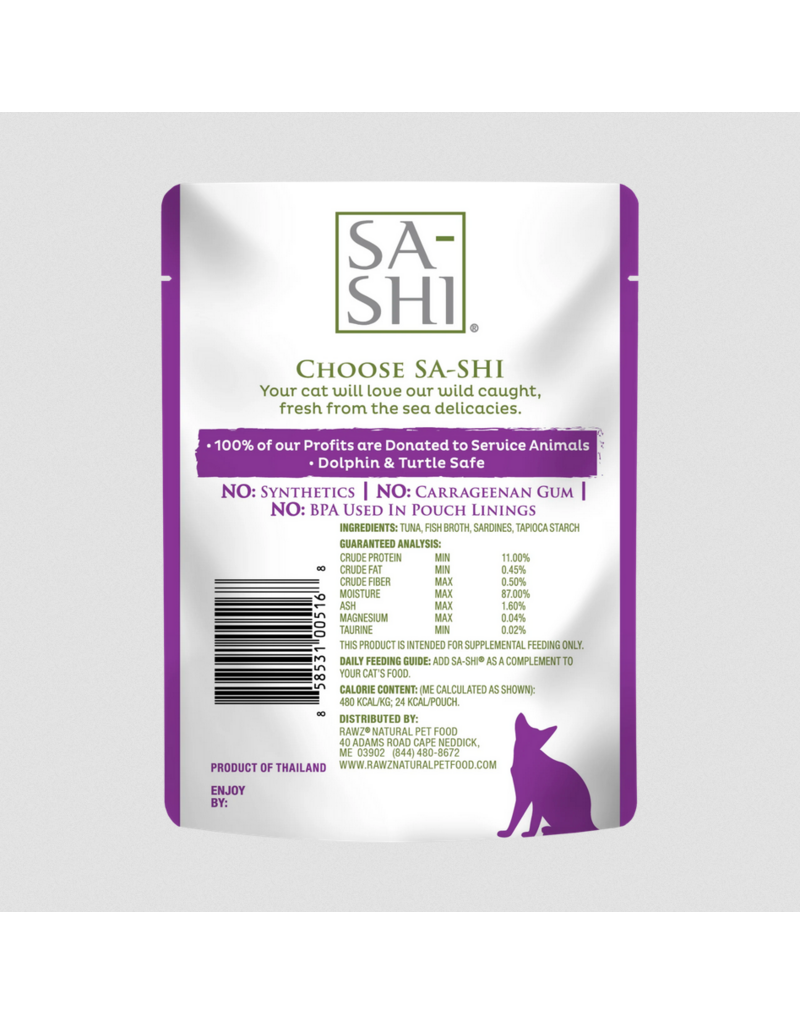 RAWZ RAWZ Sa-Shi Cat Pouch Topper | Aku Tuna & Sardines in Broth 1.76 oz single