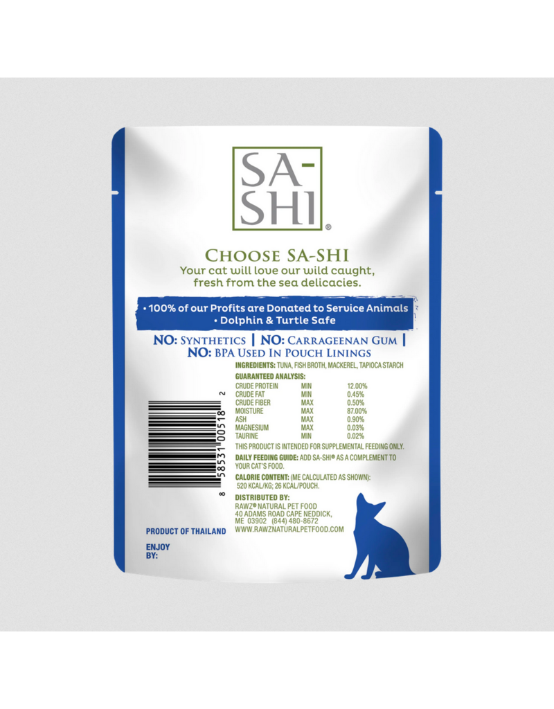 RAWZ RAWZ Sa-Shi Cat Pouch Topper | Aku Tuna & Mackerel in Broth 1.76 oz single