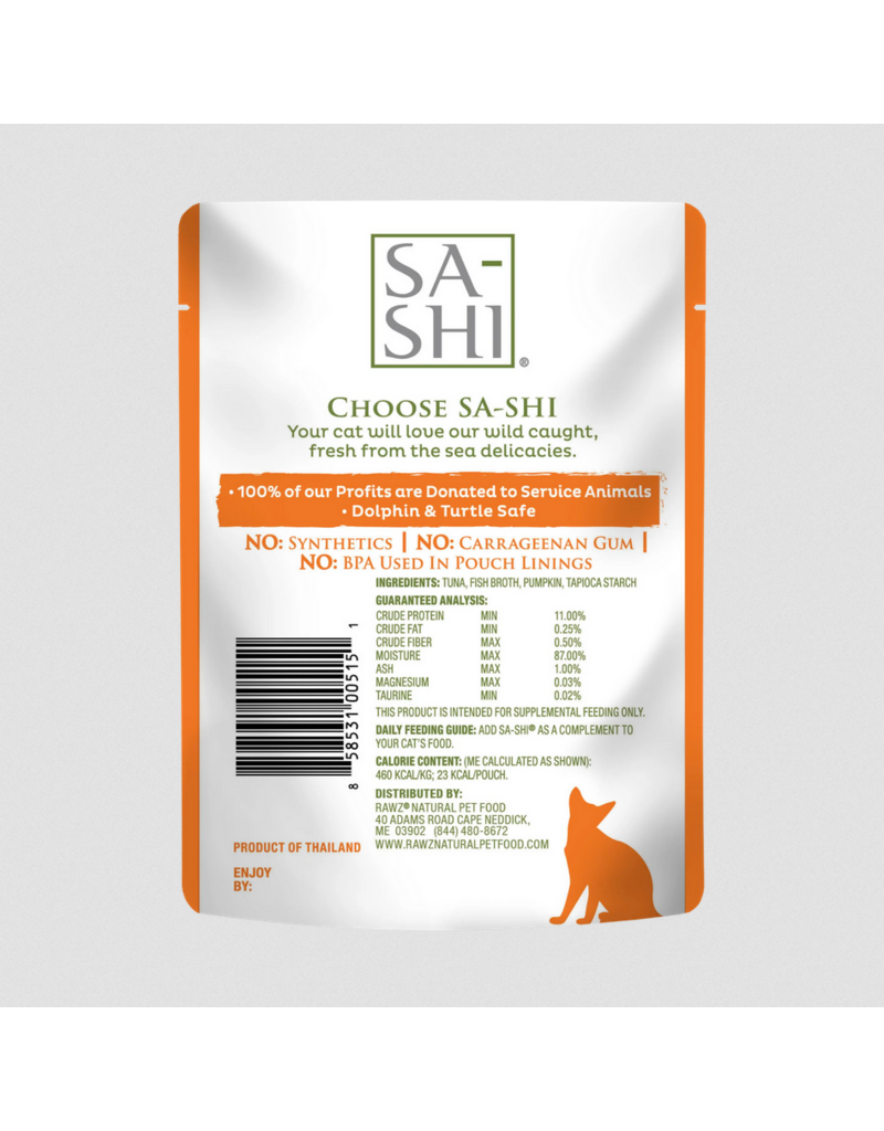 RAWZ RAWZ Sa-Shi Cat Pouch Topper | Aku Tuna & Pumpkin in Broth 1.76 oz single