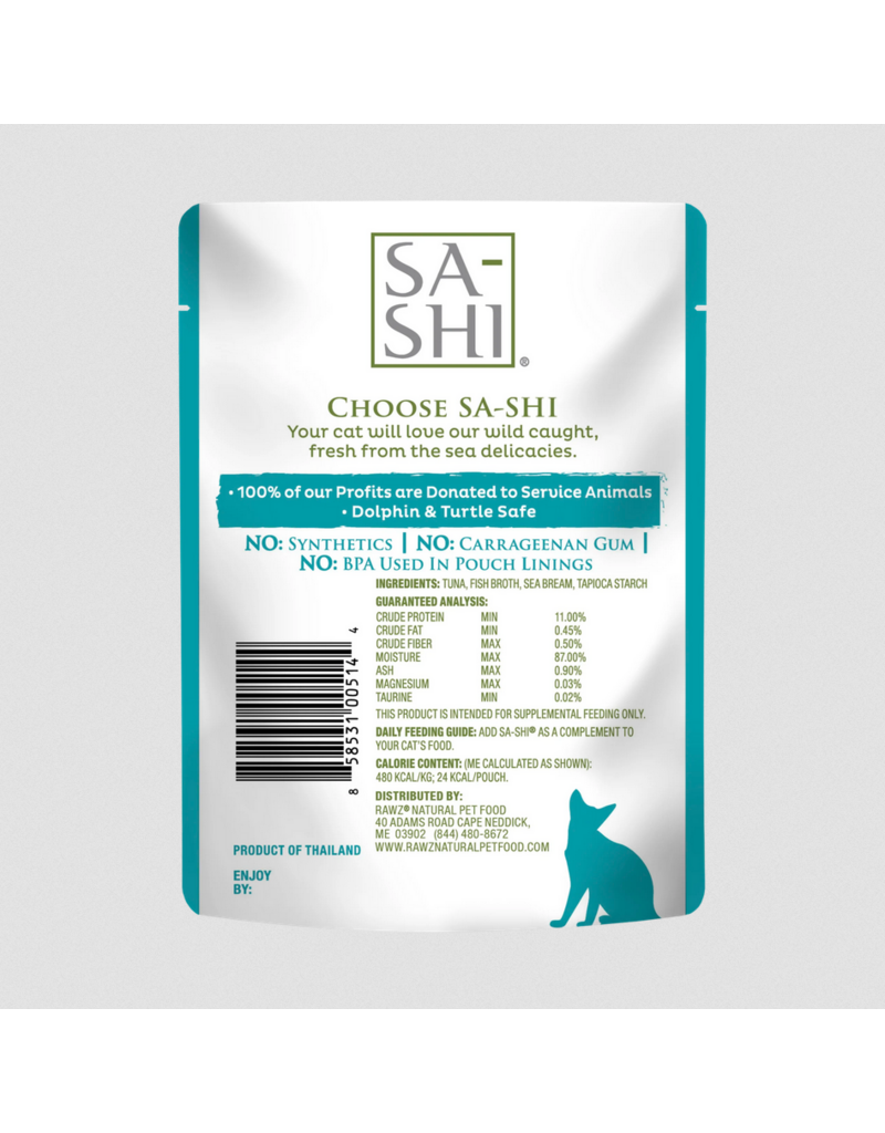 RAWZ RAWZ Sa-Shi Cat Pouch Topper | Aku Tuna & Sea Bream in Broth 1.76 oz single
