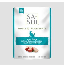 RAWZ RAWZ Sa-Shi Cat Pouch Topper | Aku Tuna & Sea Bream in Broth 1.76 oz single