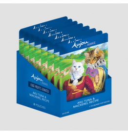 RAWZ RAWZ Aujou Cat Pouch | Shredded Aku Tuna & Mackerel in Broth 2.46 oz CASE/8