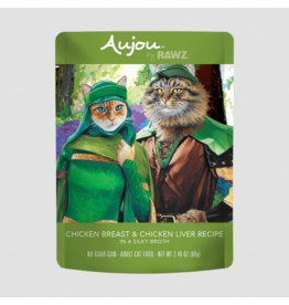 RAWZ RAWZ Aujou Cat Pouch | Shredded Chicken Breast & Chicken Liver  in Broth 2.46 oz single