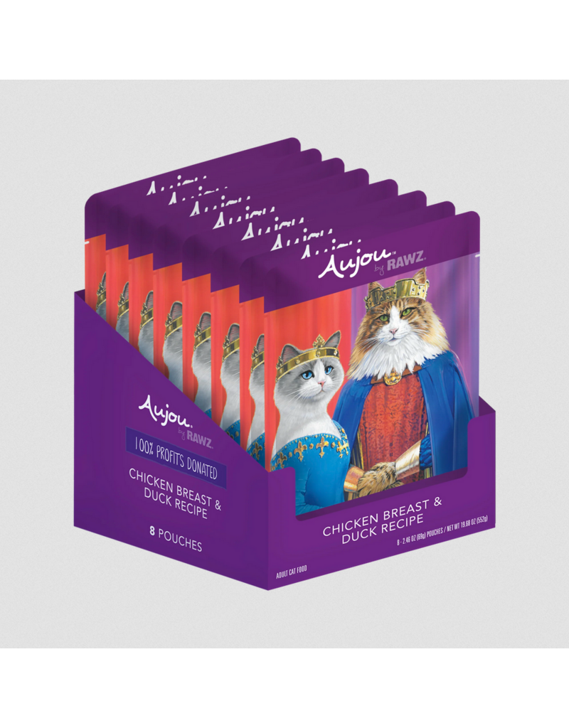 RAWZ RAWZ Aujou Cat Pouch | Shredded Chicken Breast & Duck in Broth 2.46 oz single