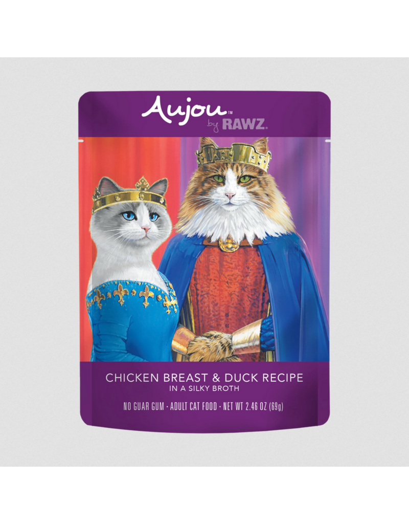 RAWZ RAWZ Aujou Cat Pouch | Shredded Chicken Breast & Duck in Broth 2.46 oz single