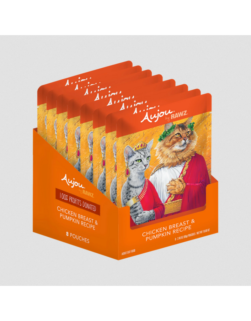 RAWZ RAWZ Aujou Cat Pouch | Shredded Chicken Breast & Pumpkin in Broth 2.46 oz CASE/8