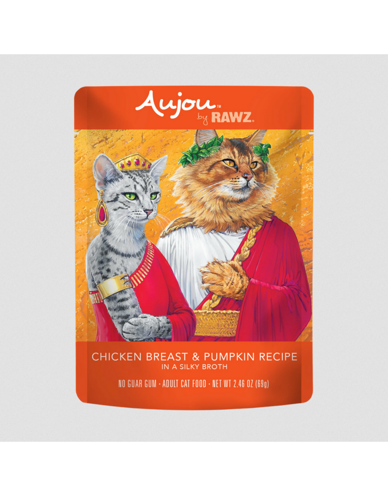 RAWZ RAWZ Aujou Cat Pouch | Shredded Chicken Breast & Pumpkin in Broth 2.46 oz CASE/8