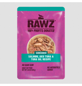RAWZ RAWZ Cat Pouch | Shredded Salmon, Aku Tuna & Tuna Oil Recipe 2.46 oz single