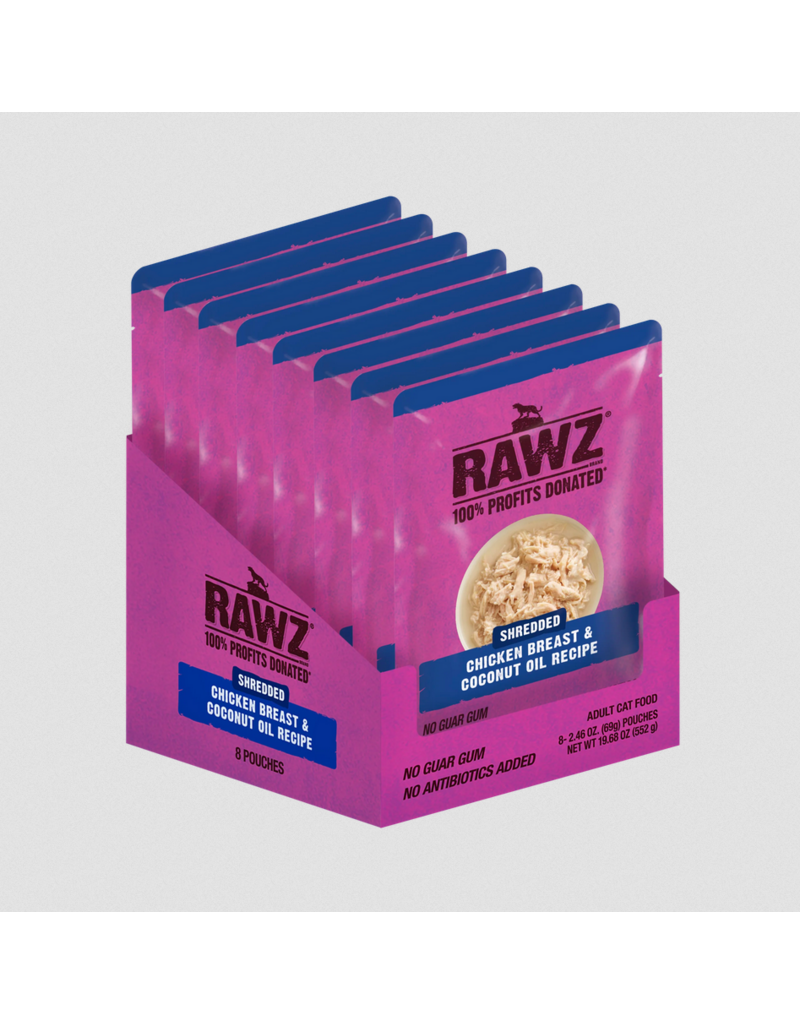 RAWZ RAWZ Cat Pouch | Shredded Chicken Breast & Coconut Oil Recipe 2.46 oz CASE/8