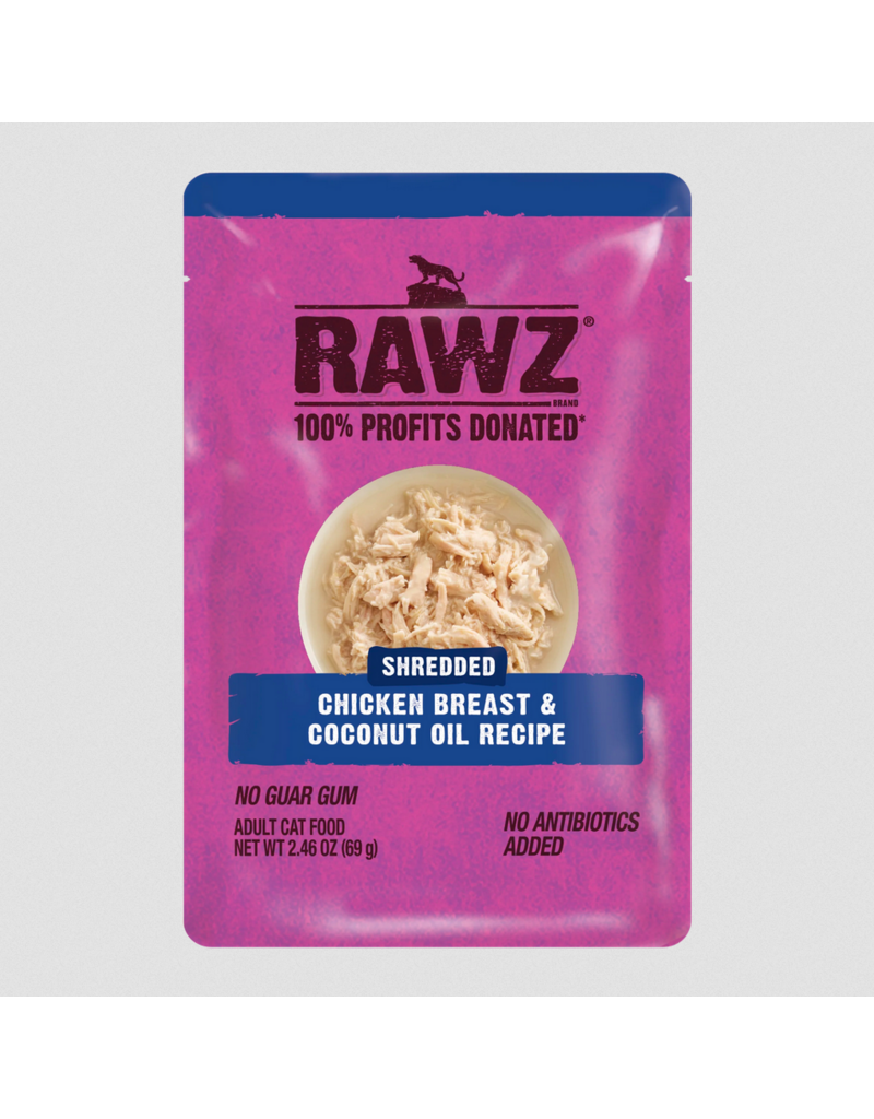 RAWZ RAWZ Cat Pouch | Shredded Chicken Breast & Coconut Oil Recipe 2.46 oz CASE/8