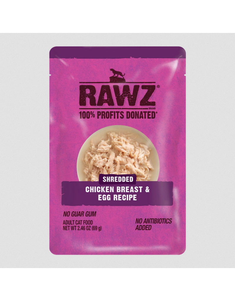 RAWZ RAWZ Cat Pouch | Shredded Chicken Breast & Egg Recipe 2.46 oz single