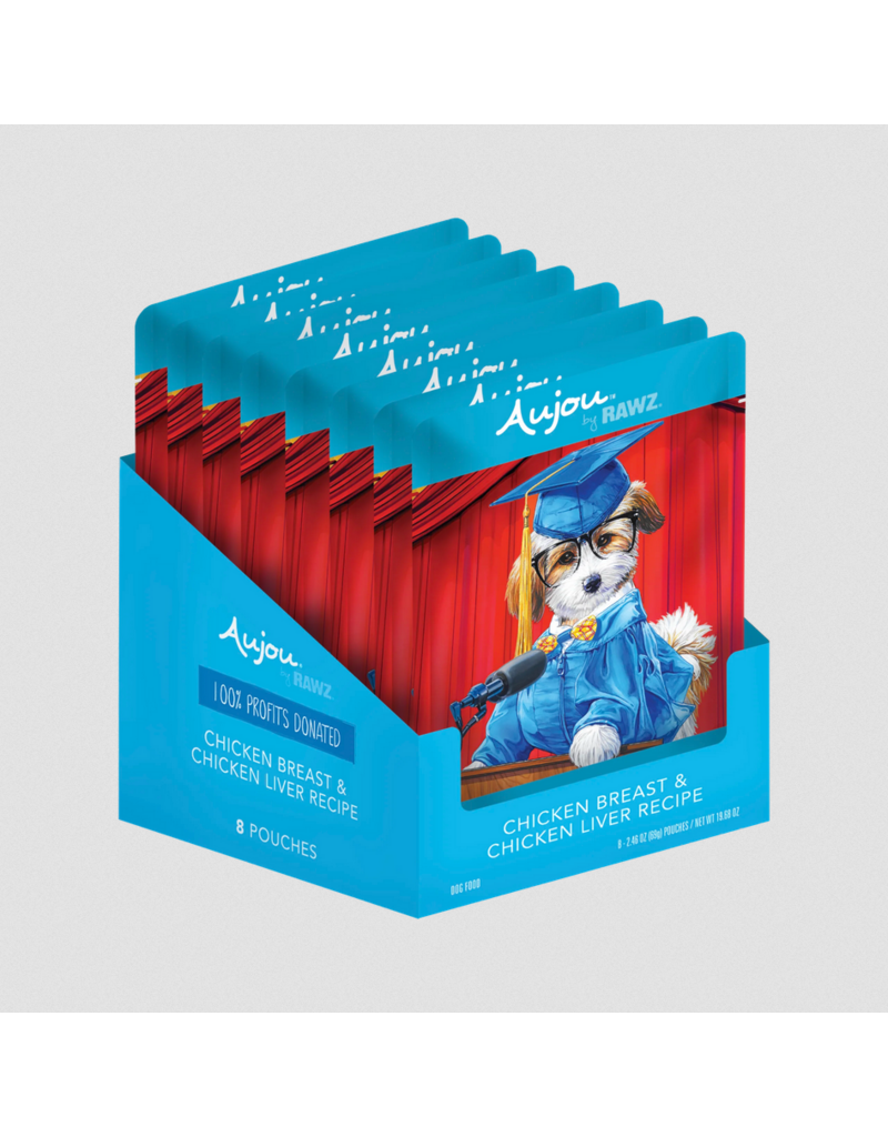 RAWZ RAWZ Aujou Dog Pouch | Shredded Chicken Breast & Chicken Liver in Broth 2.46 oz single