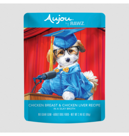 RAWZ RAWZ Aujou Dog Pouch | Shredded Chicken Breast & Chicken Liver in Broth 2.46 oz single