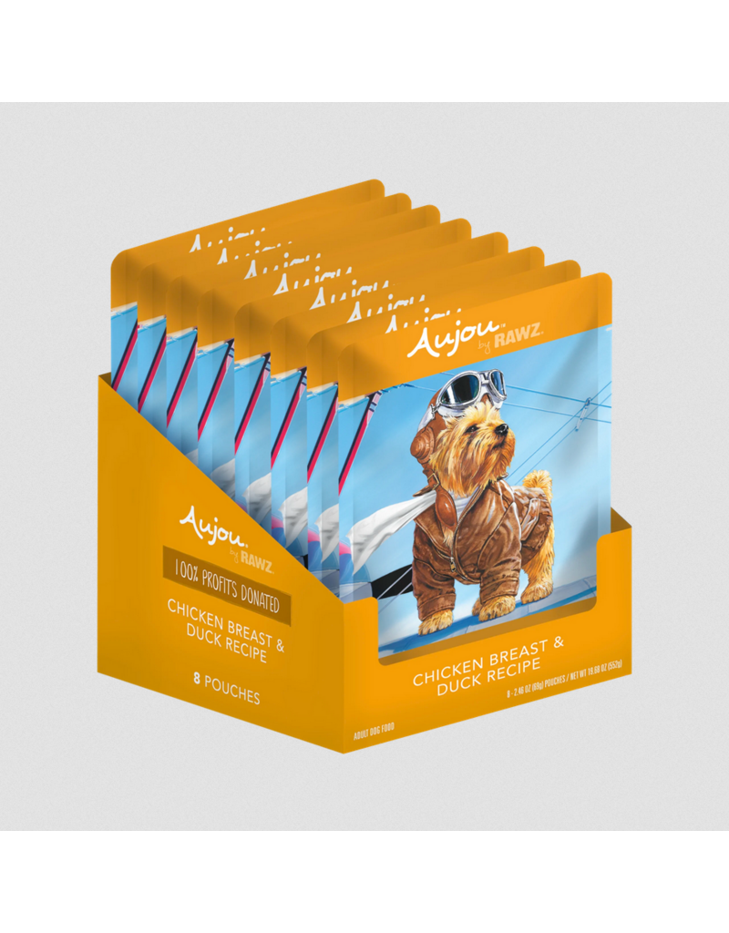 RAWZ RAWZ Aujou Dog Pouch | Shredded Chicken Breast & Duck in Broth 2.46 oz single