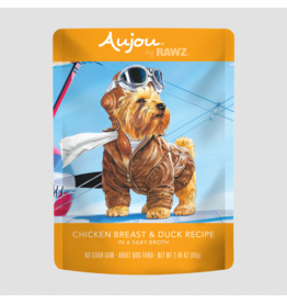 RAWZ RAWZ Aujou Dog Pouch | Shredded Chicken Breast & Duck in Broth 2.46 oz single