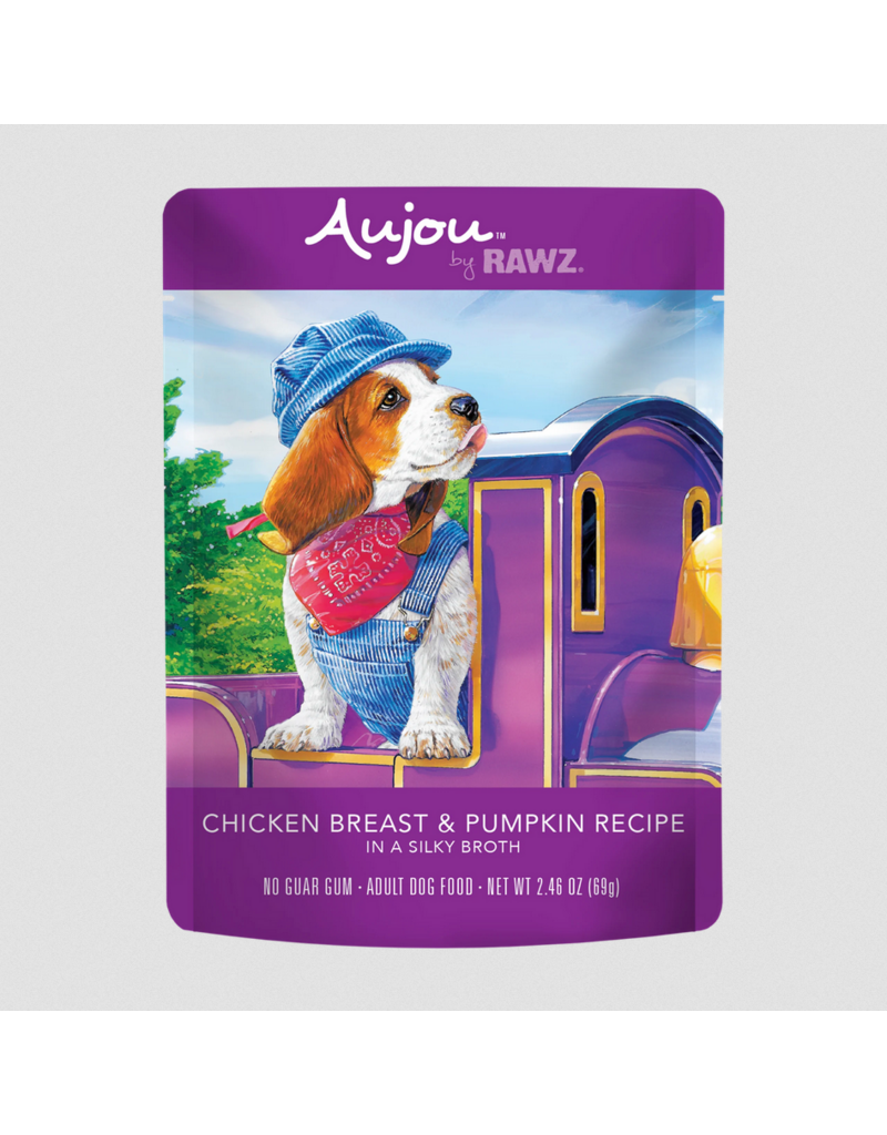 RAWZ RAWZ Aujou Dog Pouch | Shredded Chicken Breast & Pumpkin in Broth 2.46 oz single