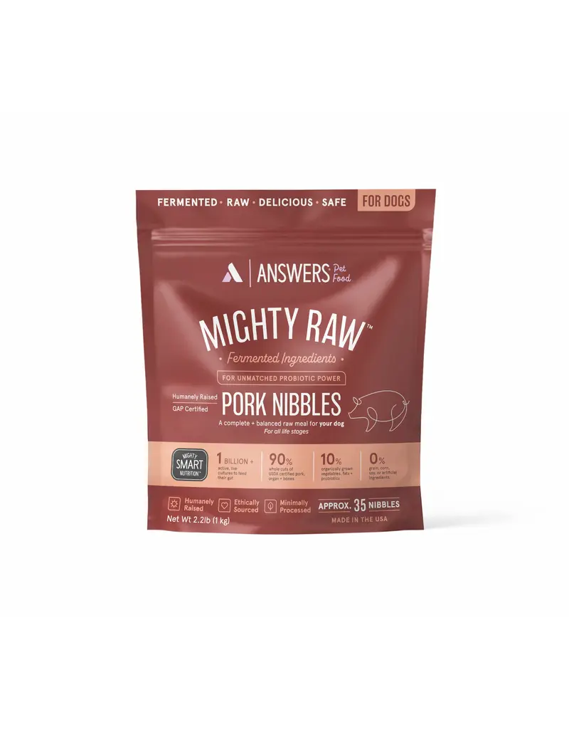 Answer's Pet Food Answers Frozen Dog Food CASE Detailed Pork Nibbles 2.2 lbs (*Frozen Products for Local Delivery or In-Store Pickup Only. *)