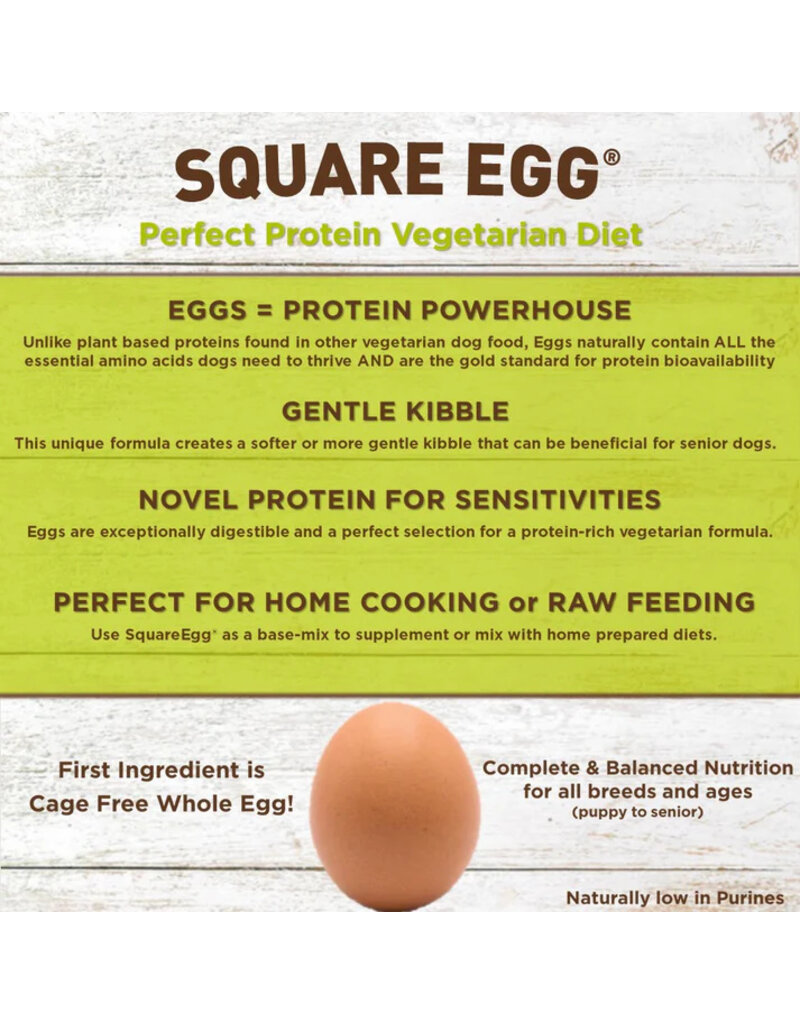 SquarePet SquarePet Vegetarian Dog Kibble | Square Egg Meat Free 4.4 lb
