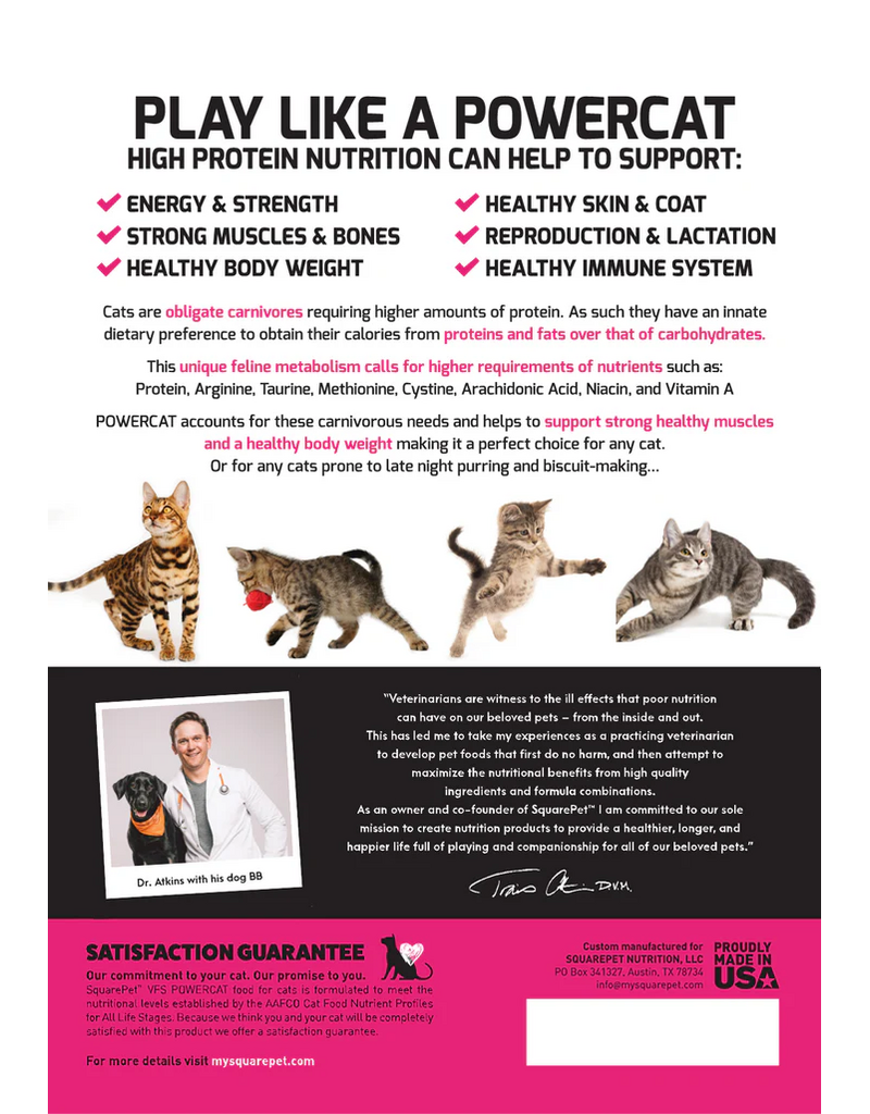 SquarePet SquarePet PowerCat Cat Kibble | Turkey & Chicken Formula 11 lb