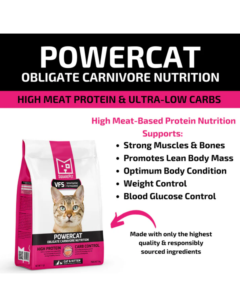 SquarePet SquarePet PowerCat Cat Kibble | Turkey & Chicken Formula 11 lb