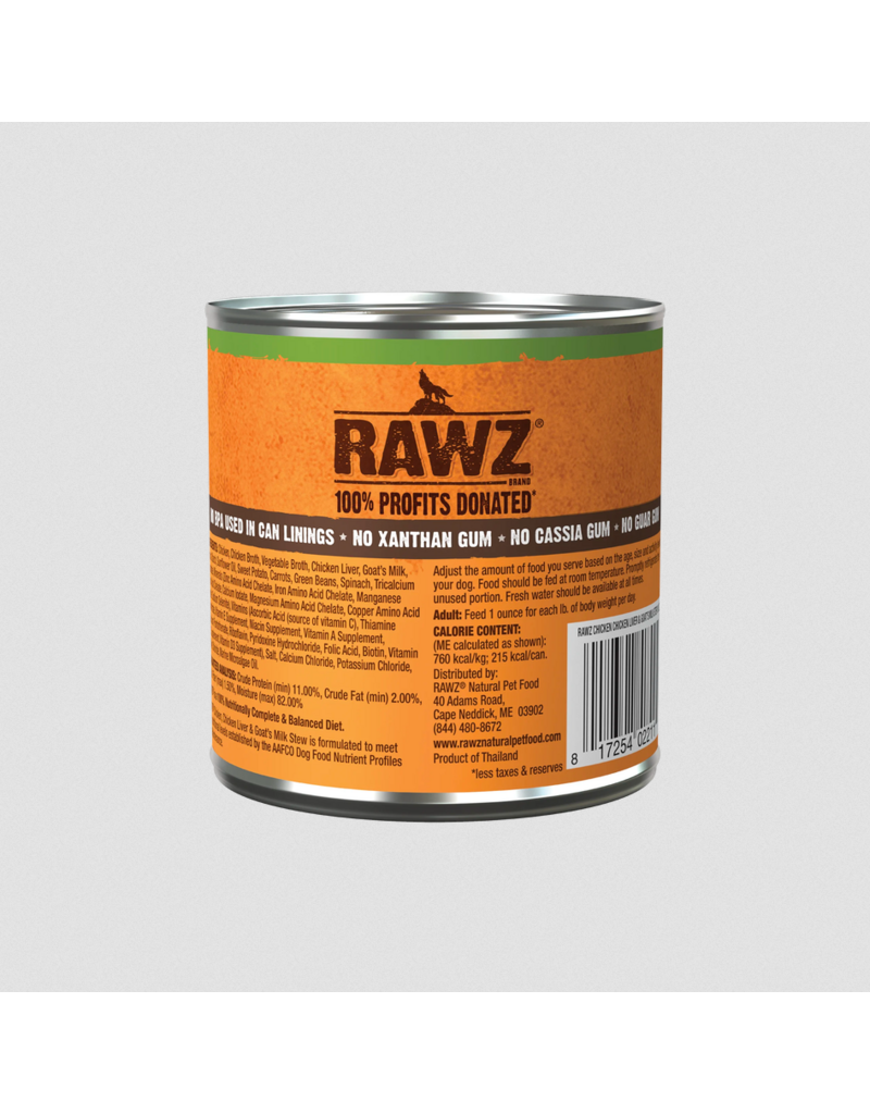 RAWZ RAWZ Canned Dog Food | Chicken, Chicken Liver & Goat Milk Stew 10 oz CASE/12