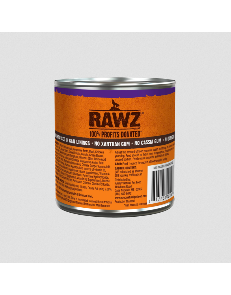 RAWZ RAWZ Canned Dog Food | Chicken, Beef & Goat Milk Stew 10 oz CASE/12