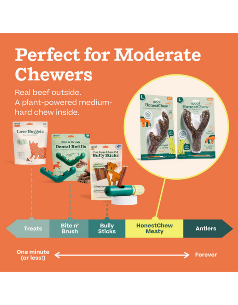 Woof Woof HonestChew | Meaty Beef Antler Chew Small