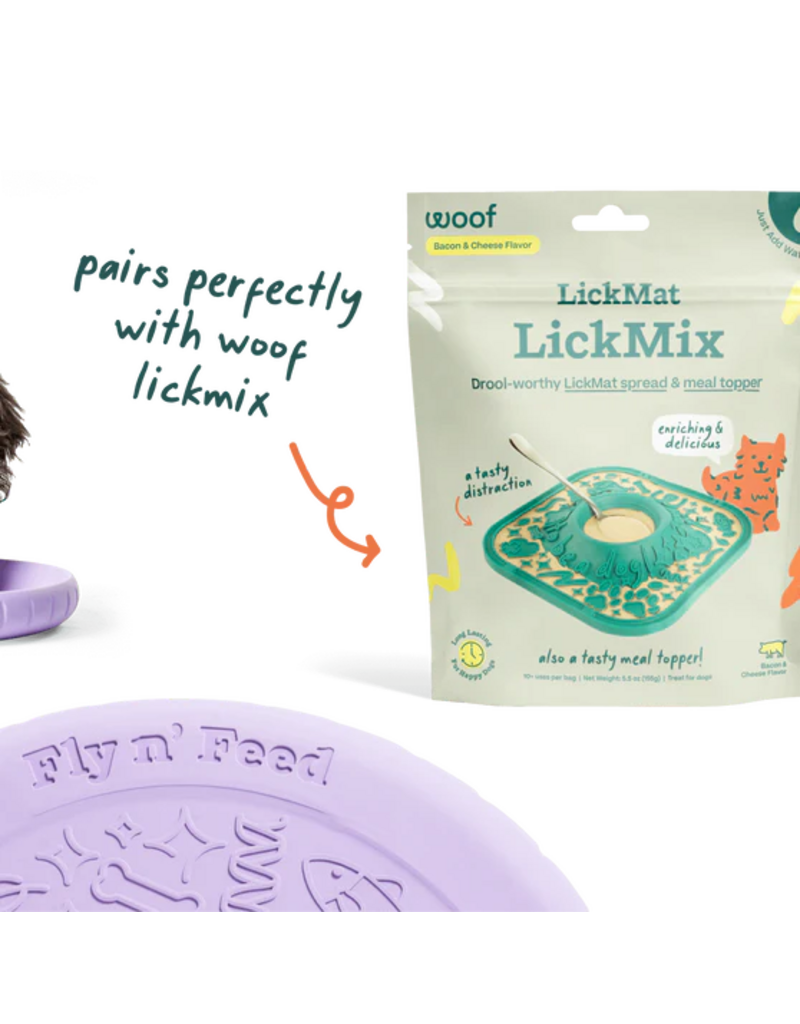 Woof Woof Dog Toys | Fly N Feed Disc & Lick Mat Lavender